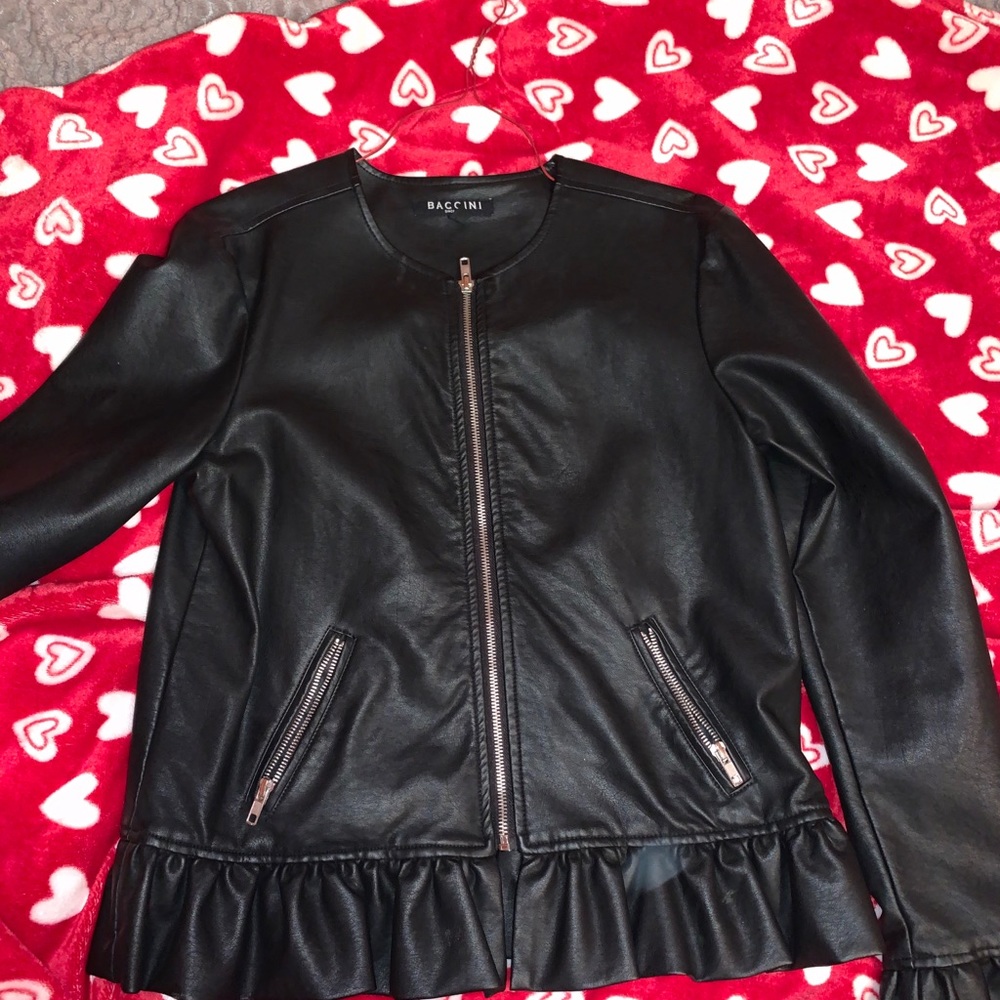 Leather baccini jacket
